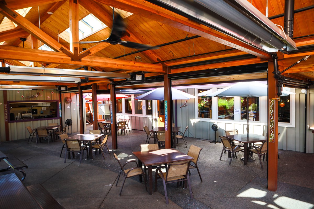 We have a great outdoor patio set up. 
Come join us this weekend with heaters