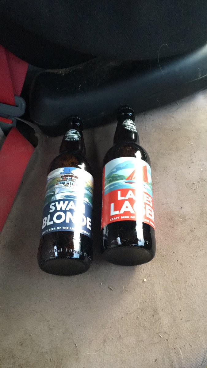 Lovely customers ( Jim and Jane ) gave me these today, just polished off the lager and can highly recommend <a href="/BownessBayBrews/">Bowness Bay Brewing</a>