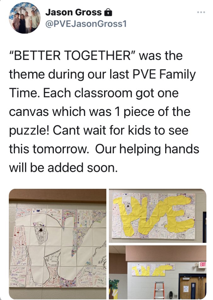 PrincipalPVE's tweet photo. Love how our January K-3rd grade Family Time project came out!!  @PVEJasonGross1 #pvelive https://t.co/paUalvvNCf