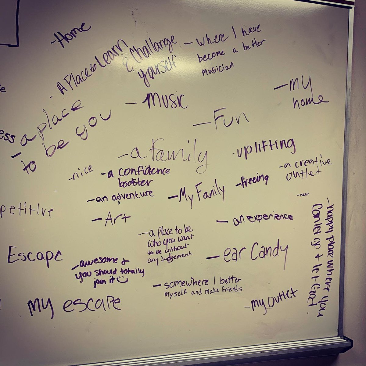 brenhamchoir's tweet photo. Check out our background for our upcoming recruitment video. We put the sentence stem “choir is...” up and had our choir members finish it. Our hearts are melting. ❤️
#brenhamchoir #choiris #brenhamisd #choirfamily @BrittniTech @BrenhamISD @JoeChandlerBHS @ChaplinTylor https://t.co/DI9odRlf5J