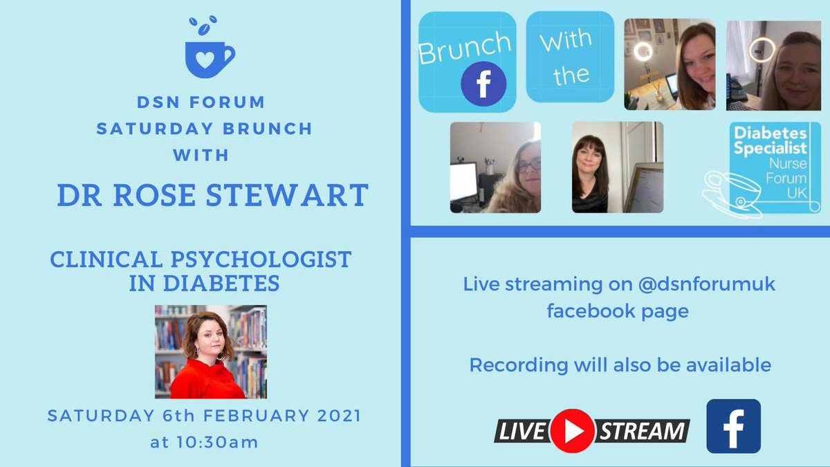 DSNforumUK's tweet photo. It’s brunch time again! 

This time around we are joined by brain extraordinaire @DrRoseStewart 

🧠 Come ask all things psychology in diabetes.. 

😎young adults 
😳needle phobia 
😕T1DE
🤯anxiety
🥺burnout 
🤩tips on how to get a psychologist? 

🔗https://t.co/XYXsH9EK5M https://t.co/qs6T1G6sFg