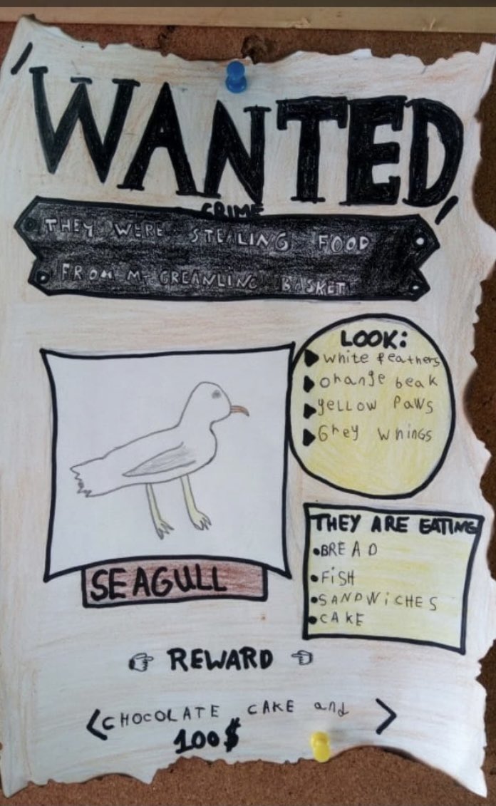 carrickprimary's tweet photo. P4G/M were reading The Lighthouse Keeper's Lunch by David and Ronda Armitage. We loved creating character profiles and wanted posters. Rewards still on offer! #loveofbooks https://t.co/M926jHWYUF