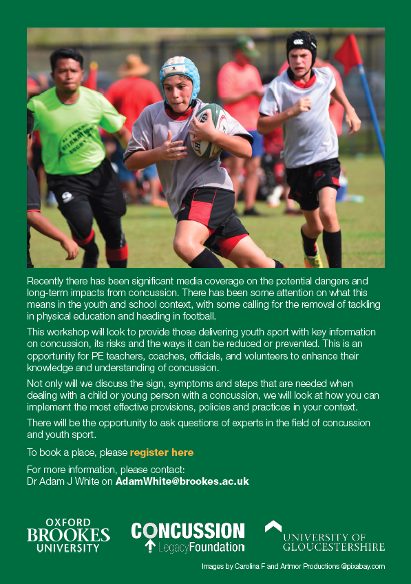 adamjohnwhite's tweet photo. Want to understand how to manage Concussion in Physical Education? 

In partnership with @oxford_brookes, @uniofglos and @ConcussionLF we will be hosting a free online event for teachers, coaches and volunteers in youth sport

24th Feb @ 18.00
Register: https://t.co/5hBRYA8bcr https://t.co/Z12APlvv9L