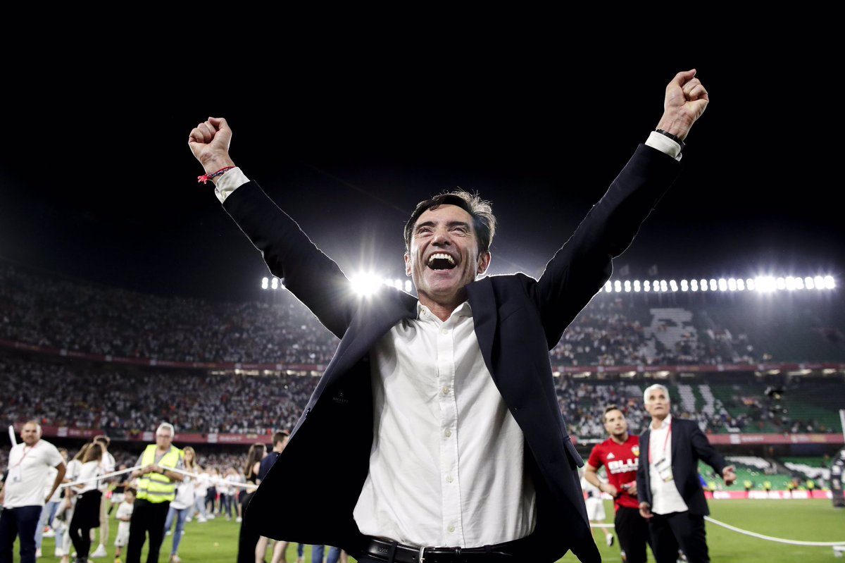 Marcelino was sacked by Villarreal in August 2016 over differences with the boardroom, joining Valencia the next May. He turned Los Che into a formidable force, winning the Copa del Rey in his second season at Mestalla. He was sacked, however, that September. #LLL
