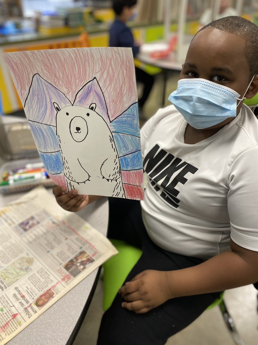 tmorgangves's tweet photo. Third graders did a fantastic with their Ted Harrison inspired polar bears! @tmorgangves @GreenValleyElem #GVgatorstrong @HooverSchools https://t.co/2vyQNd3dgd
