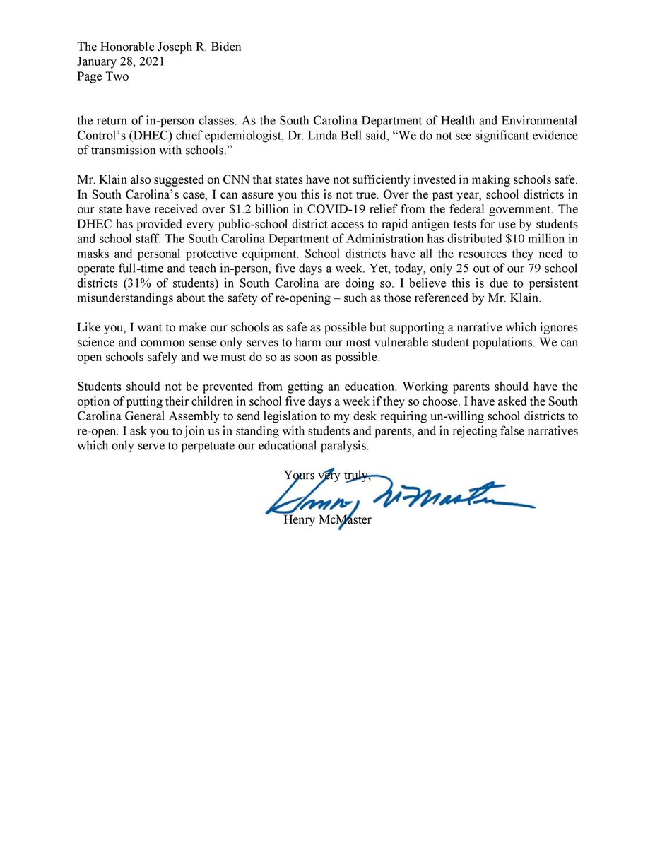 Gov. Henry McMaster tweet media