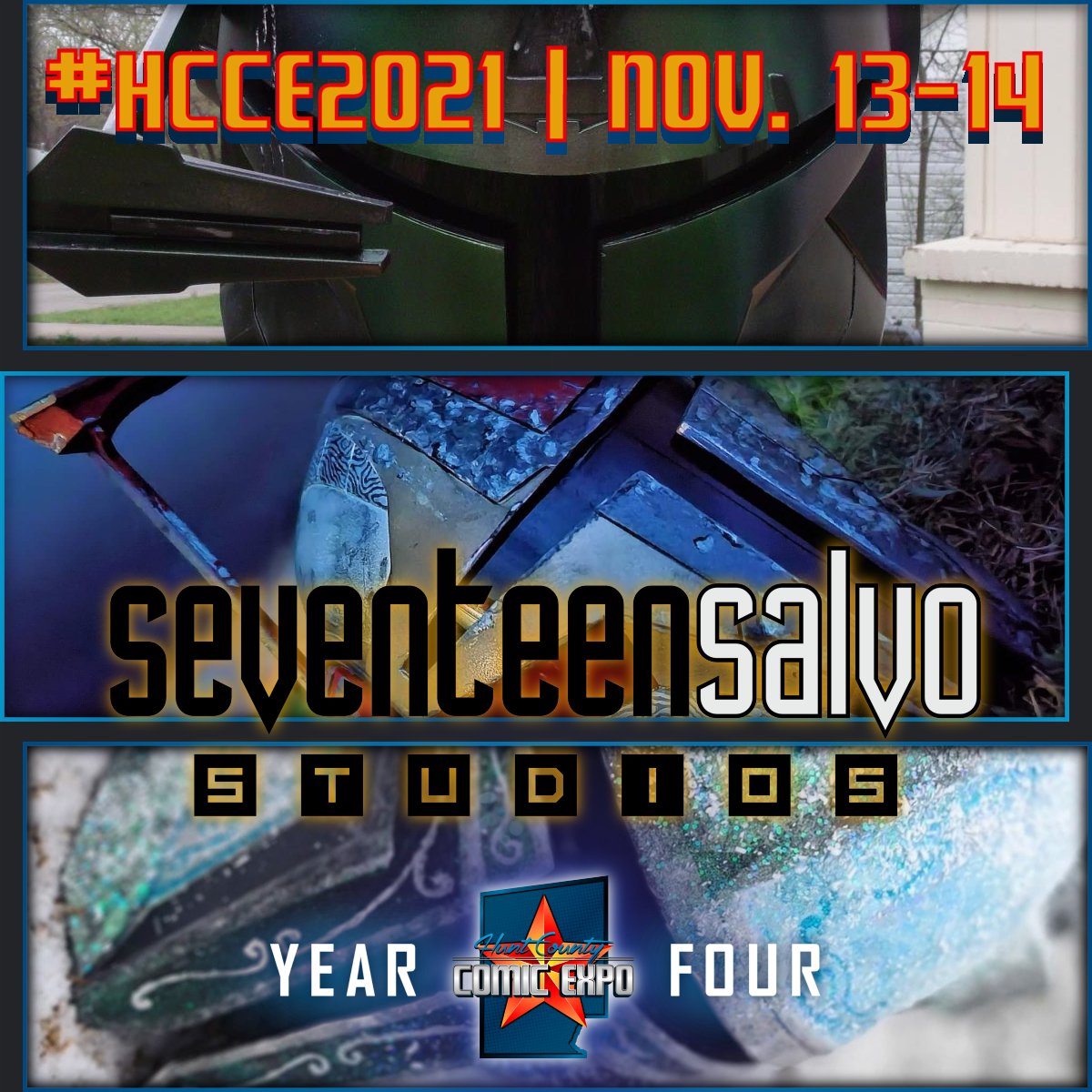 officialhcx's tweet photo. Join us in welcoming Seventeen Salvo Studios to #HCCE2021 for their inaugural convention appearance!
Based in the Hunt County area, Seventeen Salvo Studios specializes in replica prop assembly, cosplay armor, painting, etching, and more! https://t.co/9cL1VqItpA