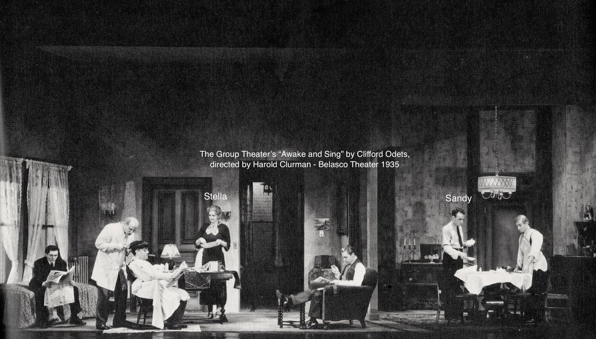 MeisnerActor's tweet photo. The #GroupTheatre found its True Voice once actor #CliffordOdets started writing plays, beginning with #AwakeAndSing in 1935.  They had made a conscious effort to capture the real life trials of their era, and succeeded with a string of socially relevant Broadway hits. https://t.co/JoNhov1rBB