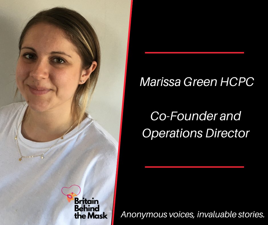 BritainMask's tweet photo. Who's behind the mask?
Marissa Green HCPC @OpenWordsuk 
Co-Founder &amp; Operations Director

Giving space to silenced voices
#bbtm #therapy #counselling #dramatherapy #artstherapy https://t.co/OyUcS25kIz
