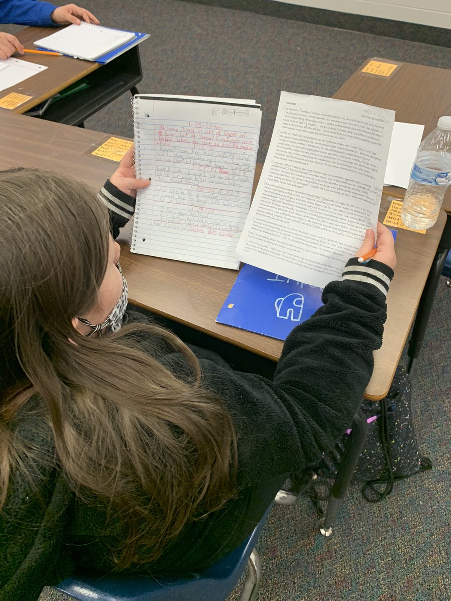 NoraChoquette's tweet photo. Ms. Wolf kicks off her lesson with a quick write bell ringer, then moves into a POSERS exercise, extending thinking by asking learners to create their own Plot, Setting, Characters, &amp; Theme based on their POSERS analysis! 🦅🍎🦅 @LakeWeirMiddle @wkmcateer4 @BenWhitehouse98 https://t.co/eWHrR07psm