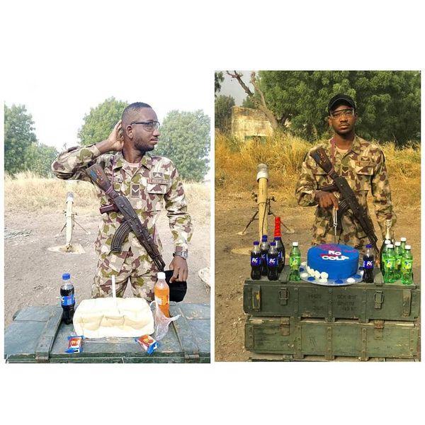 MobilePunch's tweet photo. Photostory: Soldier who celebrated birthday with bread finally gets a cake https://t.co/okt4fo48yr