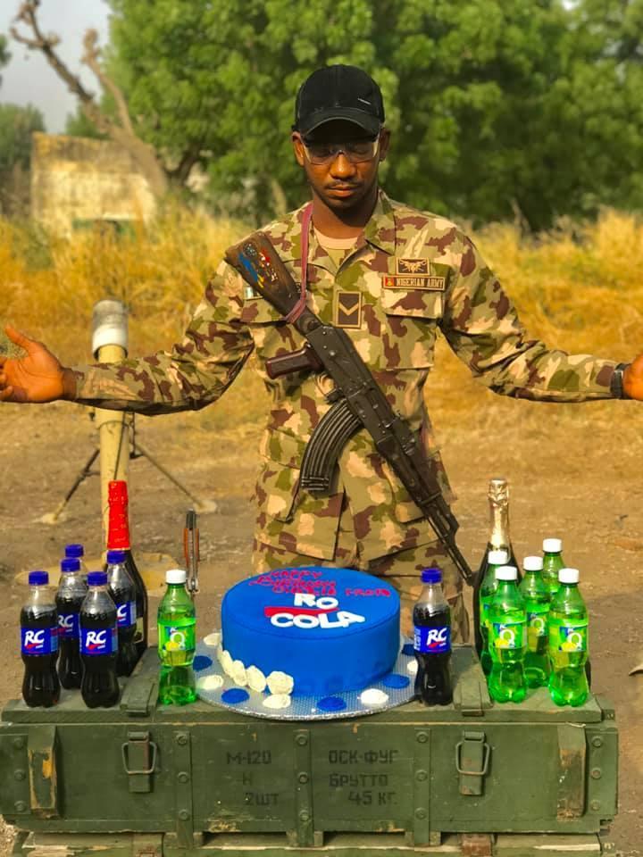 MobilePunch's tweet photo. Photostory: Soldier who celebrated birthday with bread finally gets a cake https://t.co/okt4fo48yr