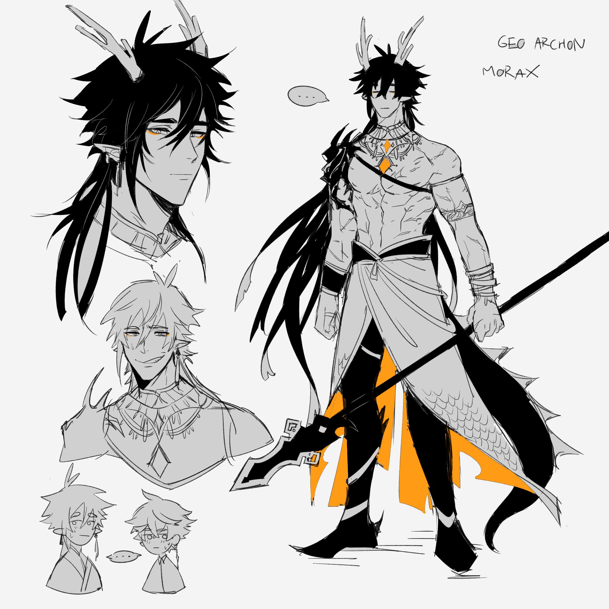Zook Archon Au Doodles For Childe And Zhongli Genshinimpact