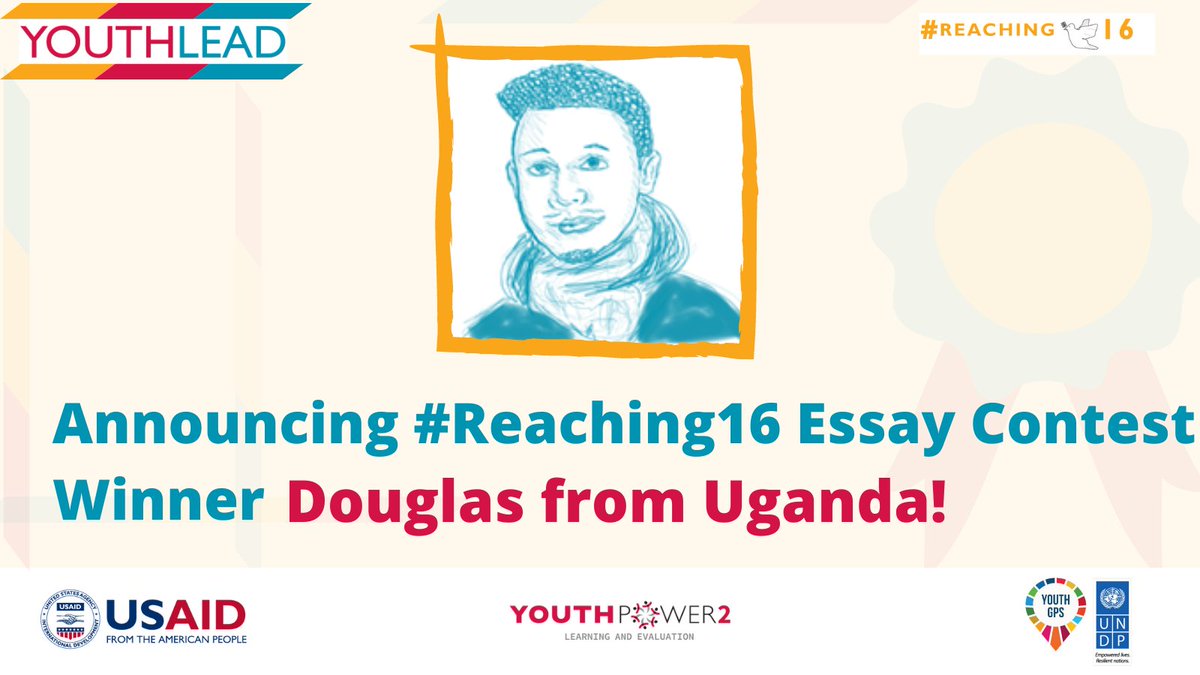 youthleadglobal's tweet photo. WINNER! Douglas from Uganda inspired us with his essay “Create Advocacy Infrastructure for Youth Protection,” where he describes his work with #female filmmakers. This submission earned him a spot as one of our #Reaching16 essay contest winners! Read them: https://t.co/jxcP3mFY8y https://t.co/dsaluMORnm