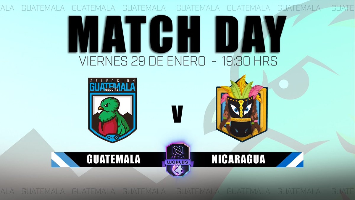 #CR | ¡MATCHDAY!

Comienza nuestro camino en la <a href="/NoTiltGG/">No Tilt</a> Worlds enfrentando  a <a href="/CrNicaragua/">Nicaragua Esports</a> en busca de traer la victoria a todos los chapines!

¡Los esperamos por el canal de <a href="/RhaegarGT/">Rhaegar 🇬🇹</a> que estará junto a @KojisanYT a las 7:30 PM!

📺 twitch.tv/RhaegarGT

#DaleGuate 🇬🇹♥️