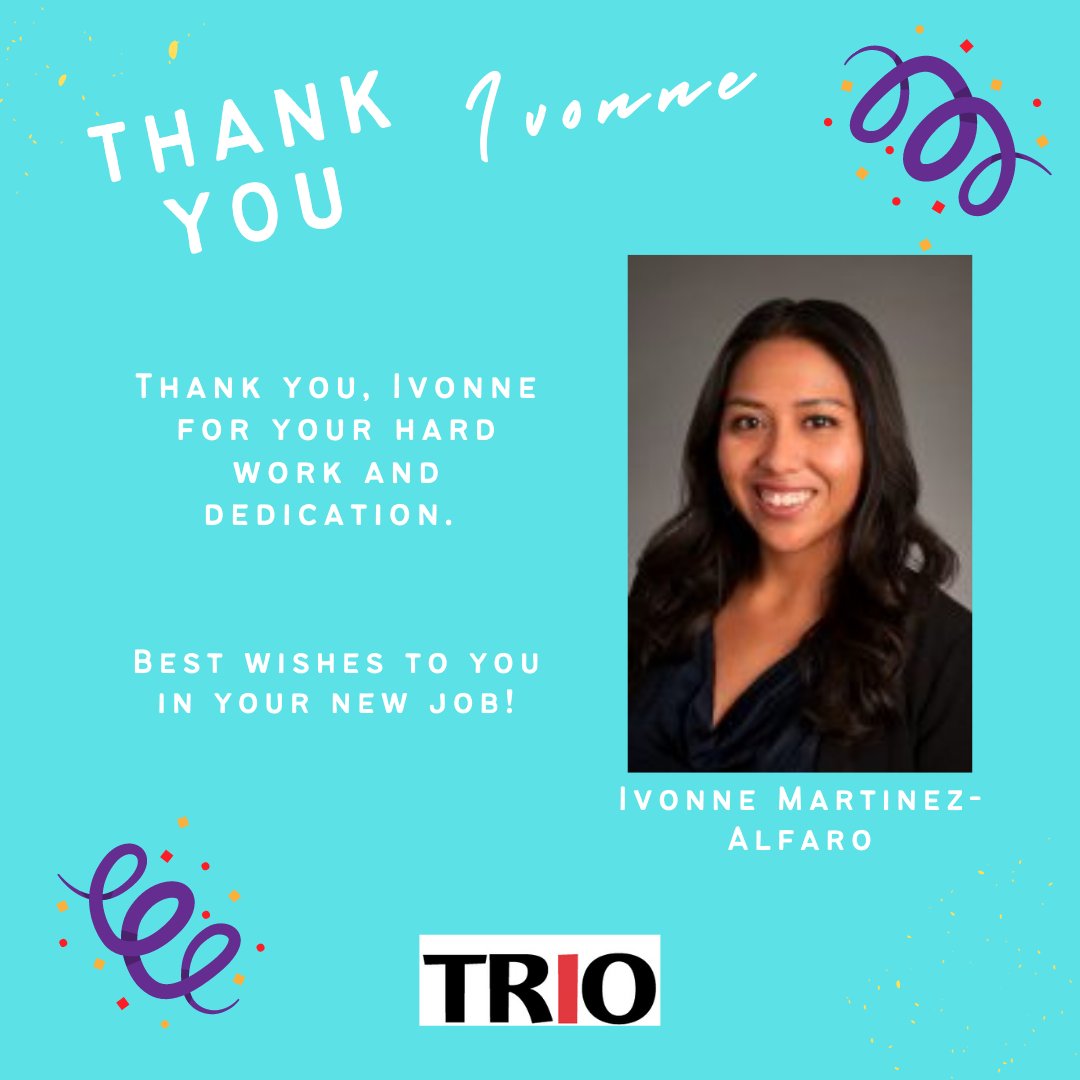 TRIOETSBoiseSt's tweet photo. Today is Ivonne's last day with TRIO. Thank you for all of your hard work with student outreach over the years.  We will miss you, Ivonne. #trioalum https://t.co/cGOTHHK6EW