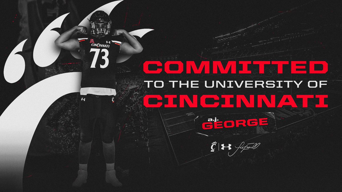 AJ_George72's tweet photo. COMMITTED🔴⚫️ @CoachFick @CrookUC @AustinSchaffer2 @CoachWells97 @ColtsCoachClen @CoachTwiddy #GoBearcats https://t.co/I6UdAC9Rl8