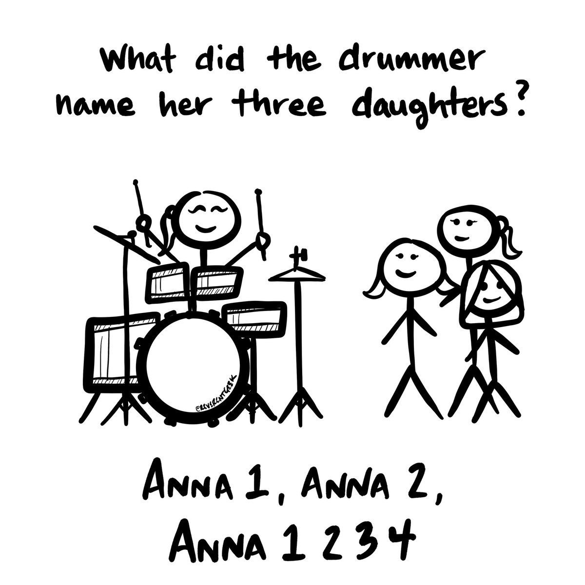 What did the drummer name her three daughters? #dadjokeoftheday