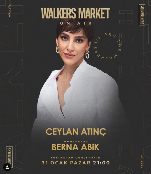 bernabik's tweet photo. 31 Ocak Pazar saat 21:00'de
Walkers Market On-Air'da @ceylanatinc ile muhteşem bir sohbetin #TadınıAl
@bernabik moderatörlüğünde @ceylanatinc 'ın Instagram hesabından canlı yayınlanacak bu sohbete sende katıl. #JoinWalkers https://t.co/gBHepS2n0W