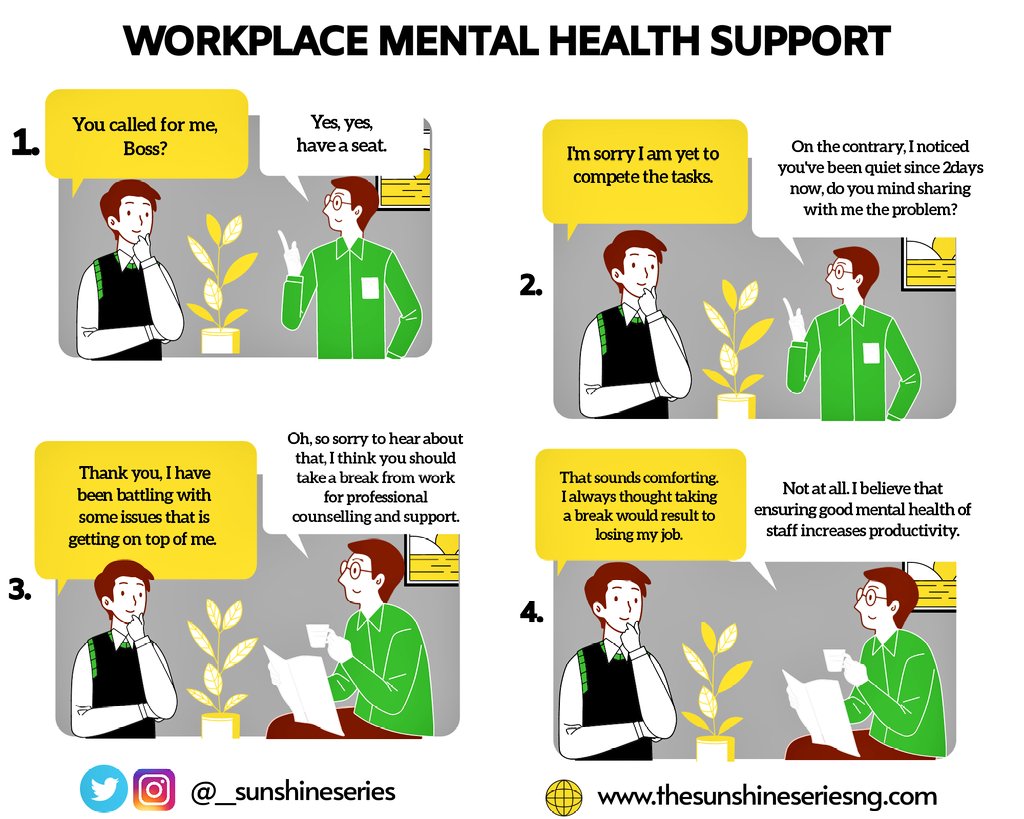 _sunshineseries's tweet photo. #FridayFeeling

We have times when work, health, relationships or circumstances related issues may result to chronic #mentalhealth concerns if unattended to!

It is essential to manage your mental health and #support your employees and colleagues at work to seek for timely help! https://t.co/ZW5RLYn4zm