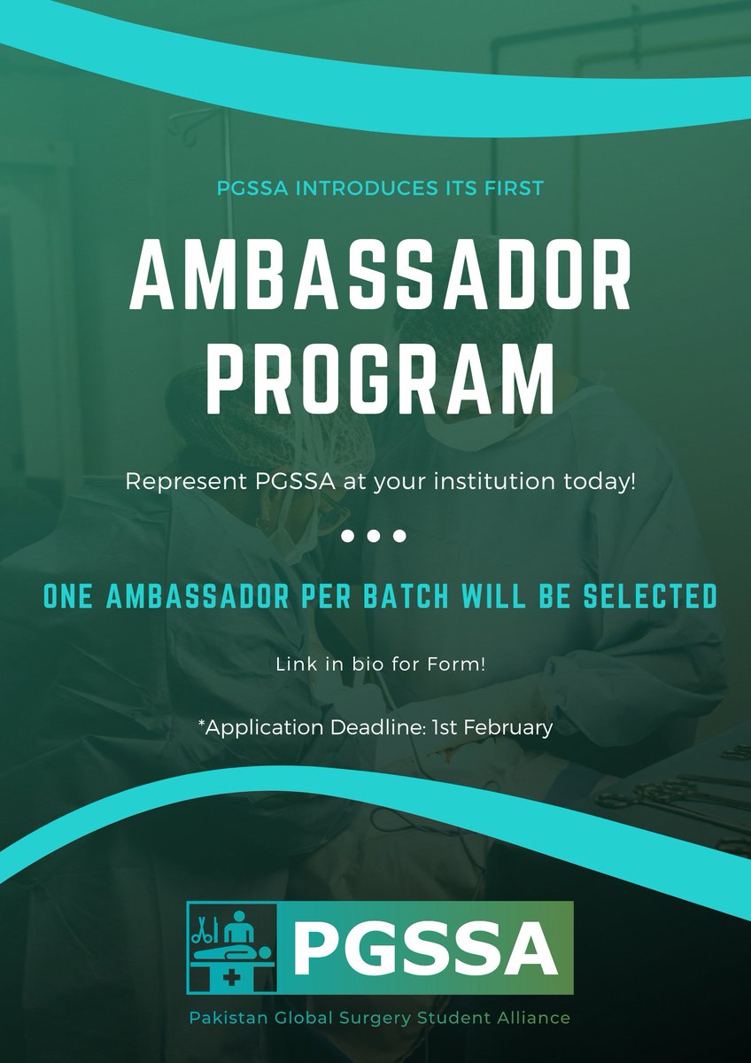 PGSSA_ORG's tweet photo. Introducing PGSSA’s Ambassador Program! This program aims to recruit students at different universities to represent PGSSA. 
Deadline to apply is February 1st, 2021. Shortlisted candidates will be emailed an interview from February 2-5th, 2021. Link for the form is in the bio. https://t.co/CekZN77FSi