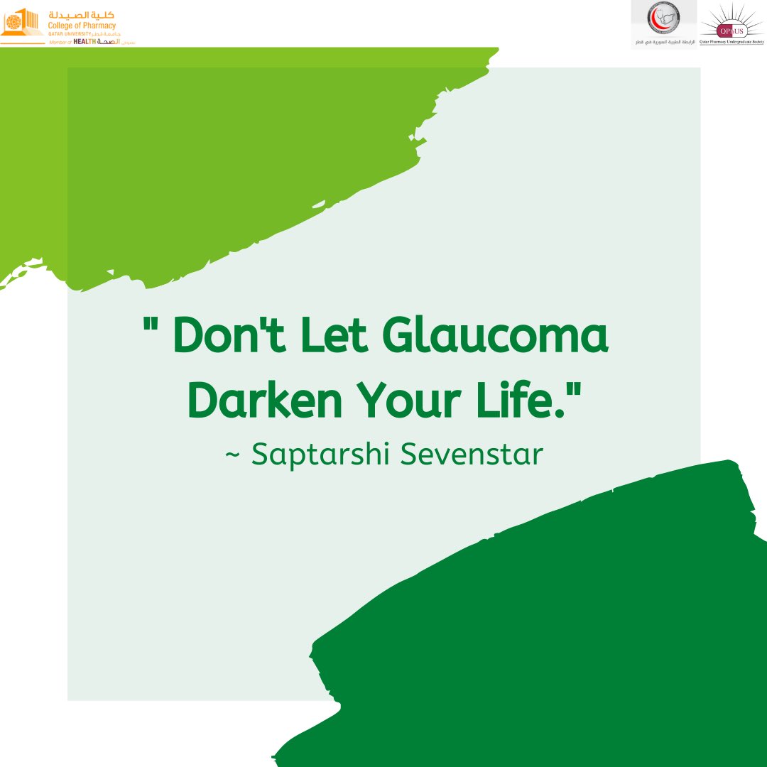 QPhUS_Qatar's tweet photo. Glaucoma Awareness Month
“Don’t let glaucoma darken your days” follow protective factors and make sure to have annual checkups👀💚.
Part 2/2
#qphus
#ipsf
#ipsf_emro
#glaucoma_awareness_month
#pharmacy #pharmacystudents https://t.co/4NpxStlmMQ