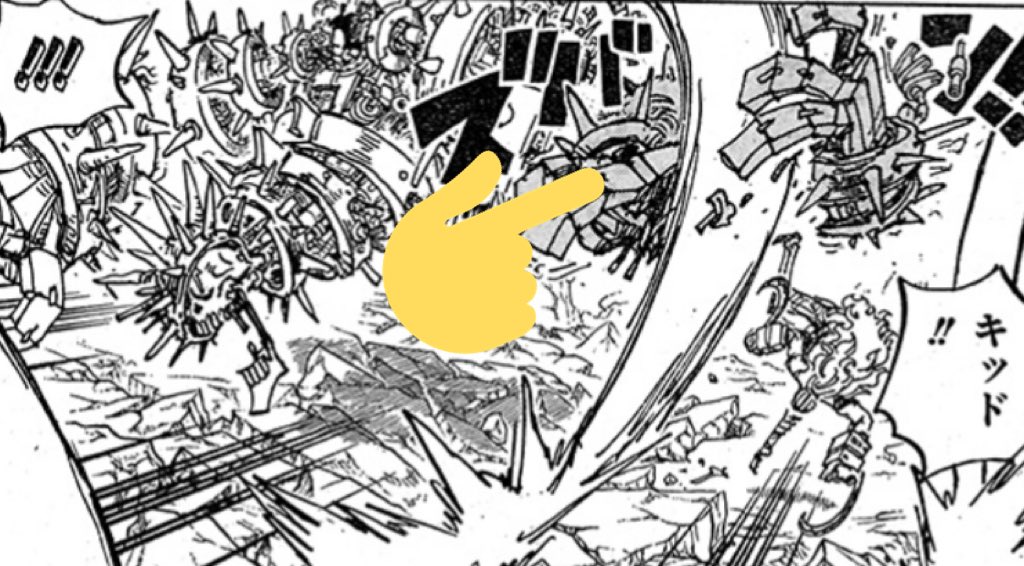 Log ワンピース考察 Sur Twitter キッド 磁気魔人 の状態でも左腕斬られとる 今週のワンピ