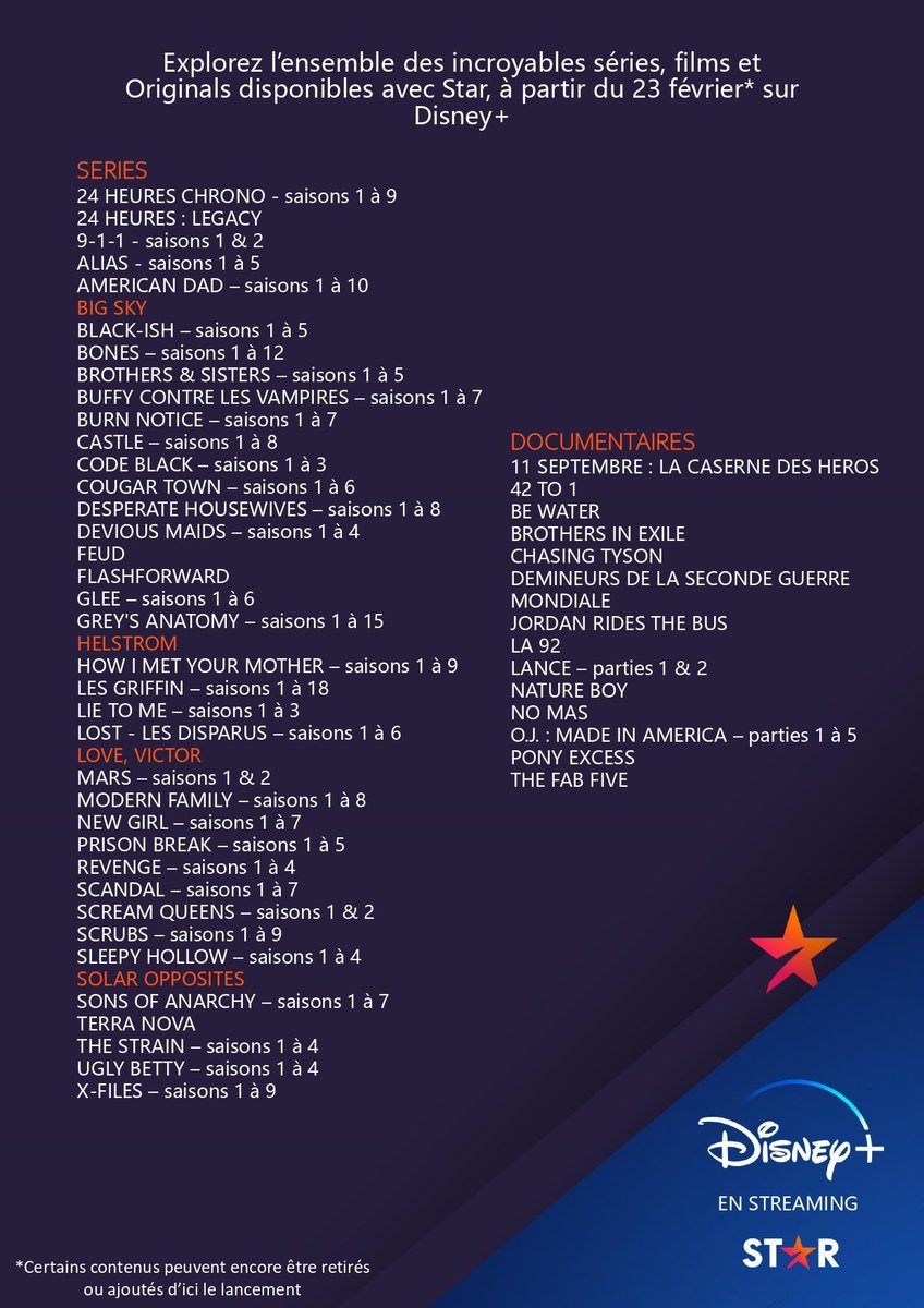 SeriesUpdateFR's tweet image. Et la liste des séries et documentaires :