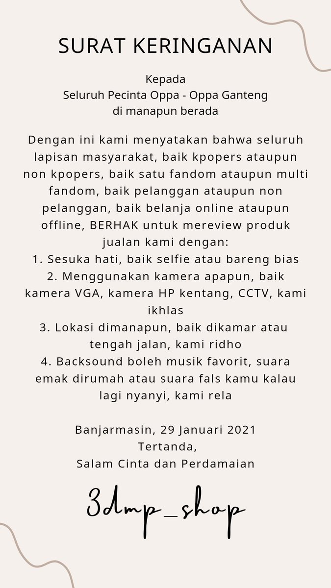 3dmp_shop's tweet photo. yang review produk kami jan lupa mention atau tag kami di instagram, tiktok atau twitter yaa kaa🥰😘 https://t.co/wCNOaIV55V