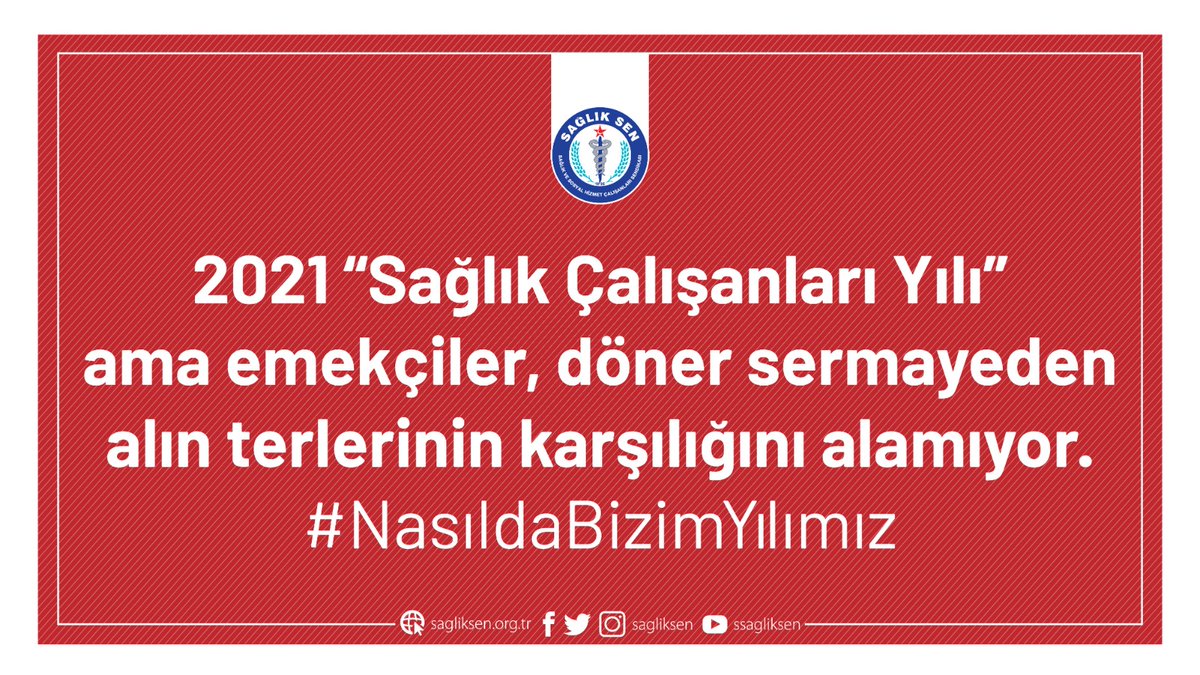 sagliksen's tweet photo. 2021 “Sağlık Çalışanları Yılı” ama emekçiler, döner sermayeden alın terlerinin karşılığını alamıyor.  
#NasıldaBizimYılımız https://t.co/zpK6bHqIF0