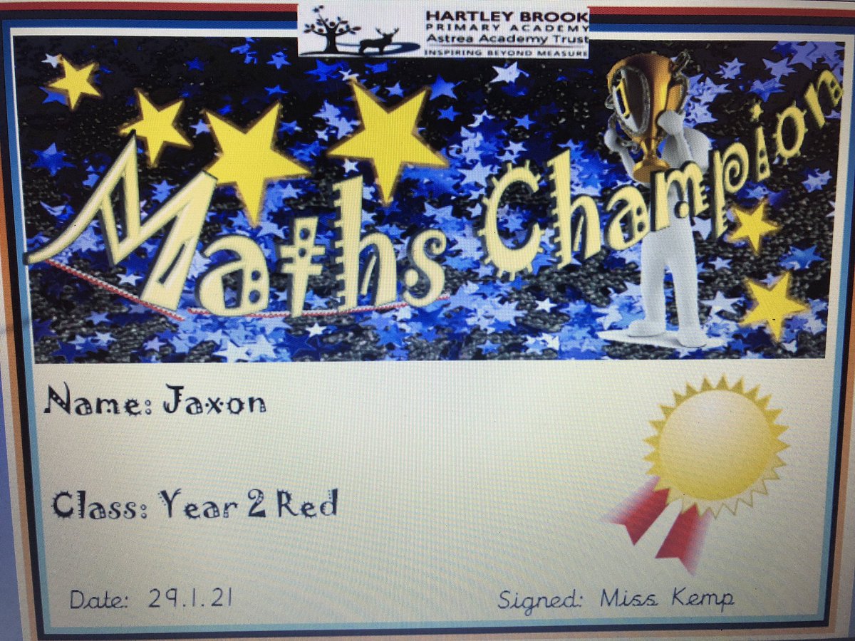 HBMissKemp's tweet photo. My maths star of the week is Jaxon. You have contributed lots of fantastic ideas to every lesson and have worked so hard! I am incredibly proud of you, well done. ⭐️@HartleyBrookPri @MrWasdenHB @GooneyLisa https://t.co/dJ4o0Xy45A