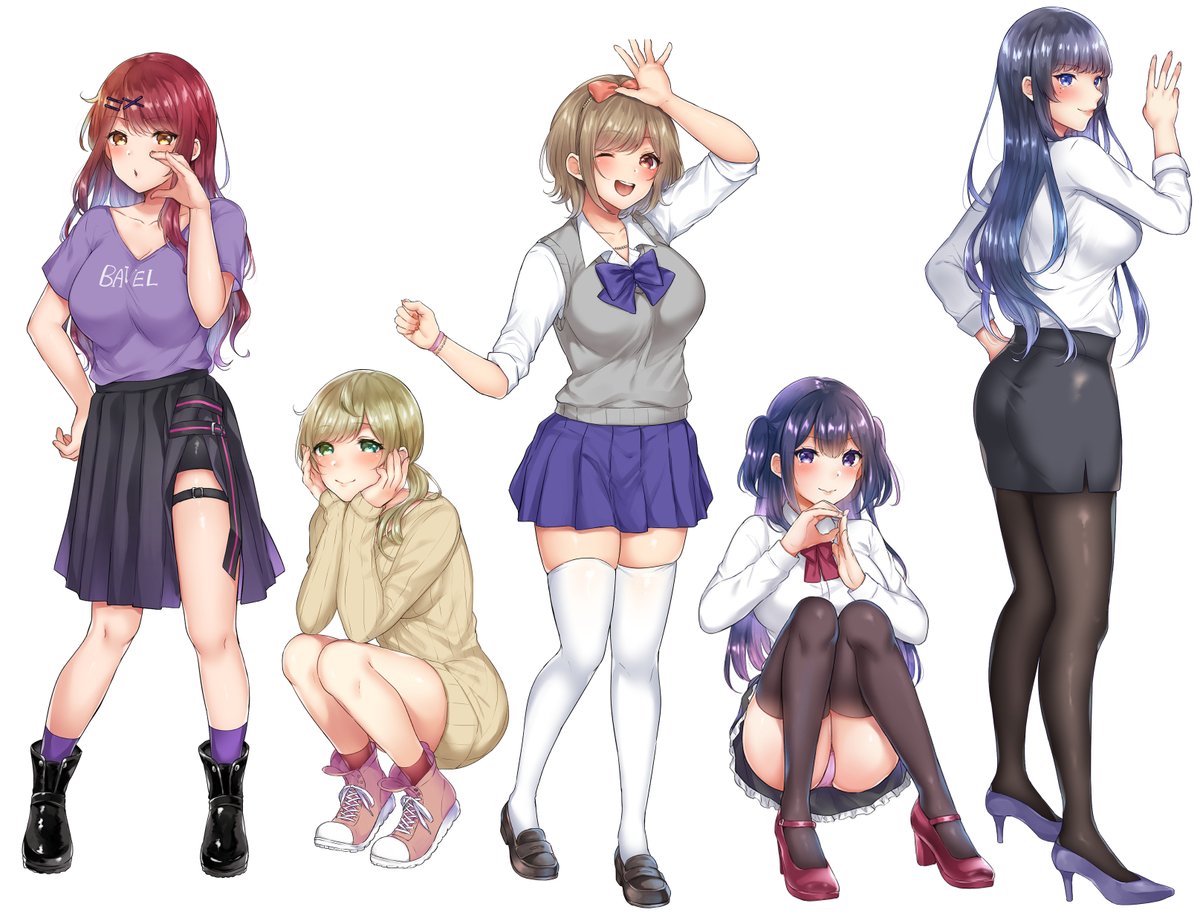 というわけで!9日間に渡ってカウントしてきましたが、
カウントダウンイラストの全身こんな感じです🥰
カラーで描いたことない子ばかりで楽しかった。。。