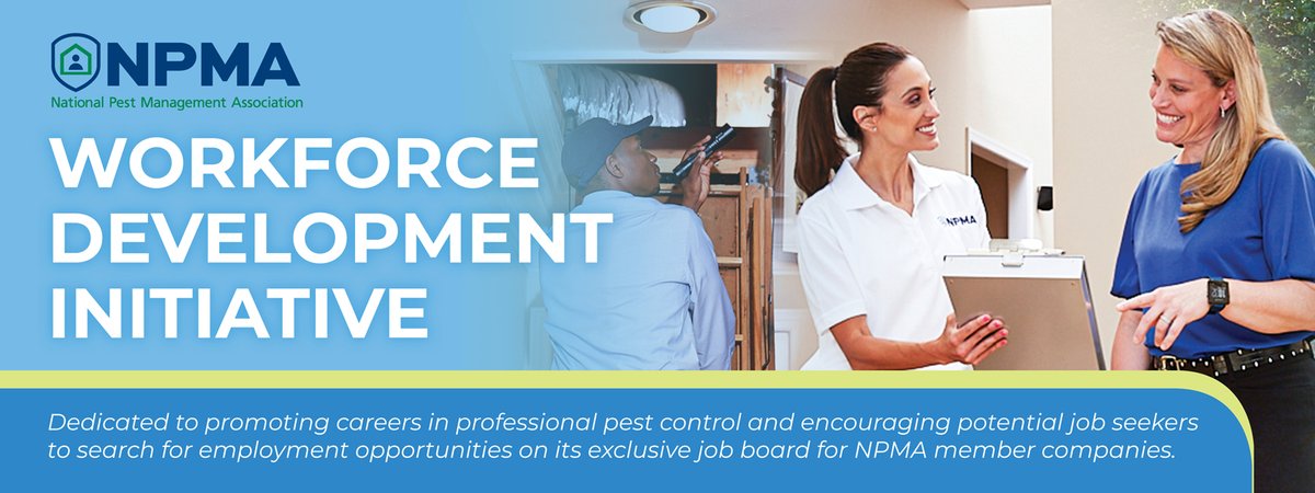 NationalPestMgt's tweet photo. To work in this industry is to love this industry! Help us shape the future of professional pest control. Learn how to get involved with NPMA's Workforce Development Initiative today: https://t.co/2MRNXwvSAD #pestcontrolisessential #pestcontroljobs #careers https://t.co/5DEFSi2RZC