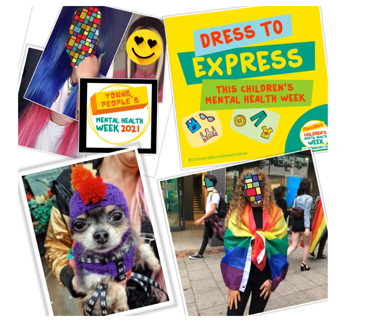 Dress to express yourself, wear wacky hair or accessories, gleam with glitter!! 🌟🥻👖🎩🐙💛💛

#mentalhealthawarenessweek #place2be #dresstoexpress