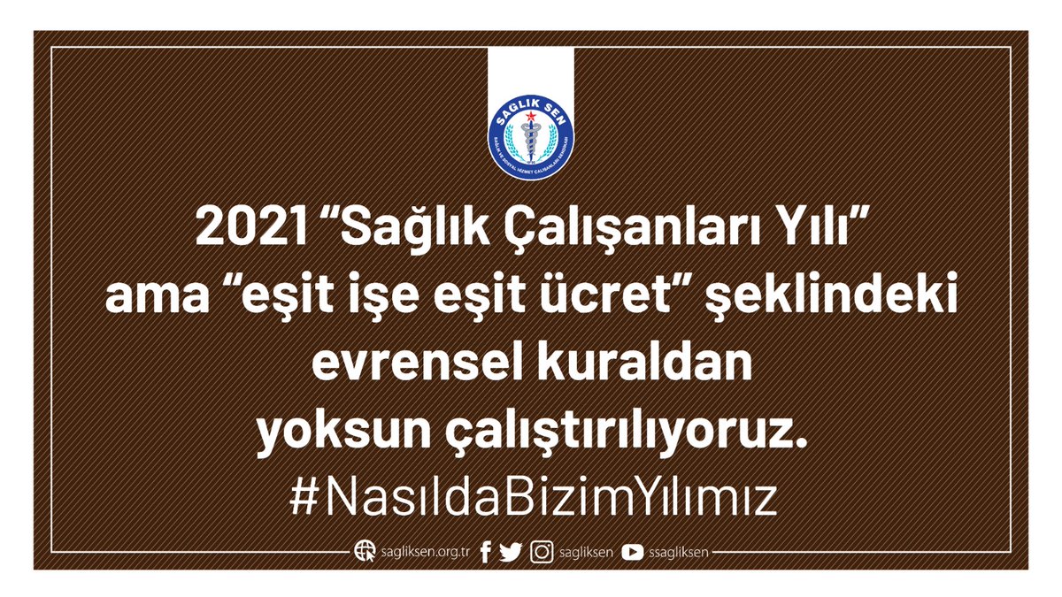 ssbsemihdurmus's tweet photo. 2021 "Sağlık Çalışanları Yılı" ama;
-Kreş desteği yok.
-Şiddet kol geziyor.
-İcap nöbet ücretleri ödenmiyor.
-Eşit işe eşit ücret ilkesi uygulanmıyor.
#NasıldaBizimYılımız https://t.co/50ugIhFuHc