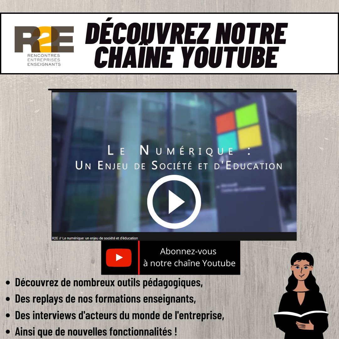 Rencontres2e's tweet photo. Cher #réseau,
Nous vous invitons à découvrir notre chaîne #Youtube,
Au menu :
-Des replays de nos #R2Eformations,
-Des outils #pédagogiques
-Ainsi que des interviews d'acteurs du monde de l'#entreprise !
https://t.co/Y1QWibgOS9 https://t.co/KampXgvxEu