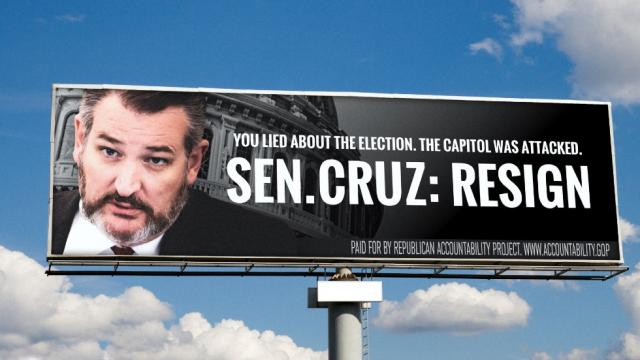 thehill's tweet image. GOP group launches billboard campaign urging Cruz, Hawley to resign hill.cm/rtd8esj