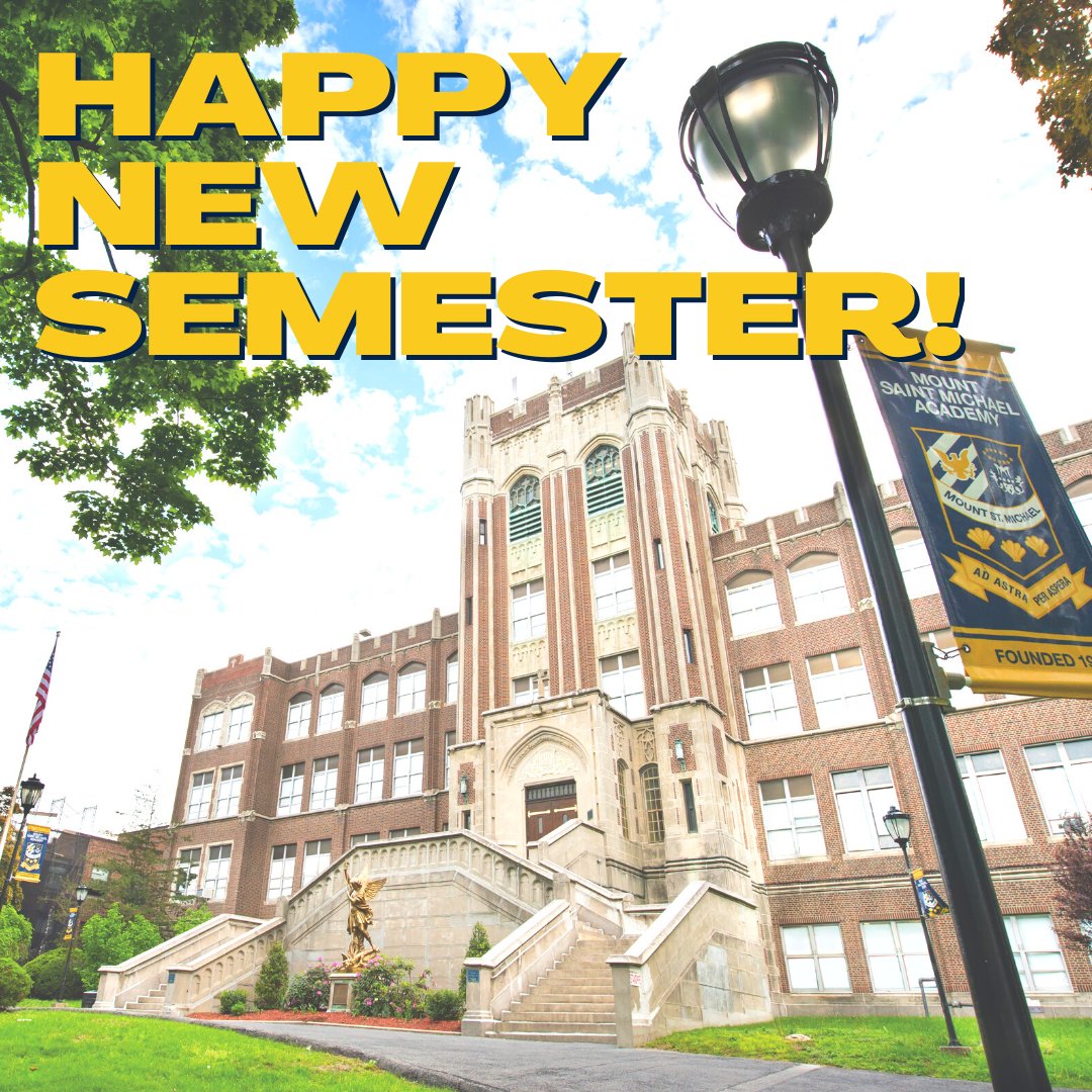 MountToday's tweet photo. Second Semester classes begin on Monday, February 1, 2021.  #NewSemester #NewGoals #OpenToEducate #TheMount #AllBoys #Grades6through12 https://t.co/8F5lMBg5jx