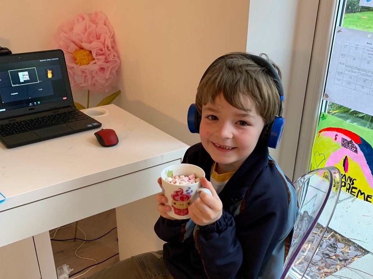 SJBWindsor's tweet photo. The #SJBpreprep Berchmans Y1 boys are enjoying a hot chocolate during their art lesson as a treat for working so incredibly hard online. Thank you, Mrs Walker, for organising this with the parents. ππ«β #SJBfoodies #SJBreach #SJBfun https://t.co/5Q1WIVhOUY
