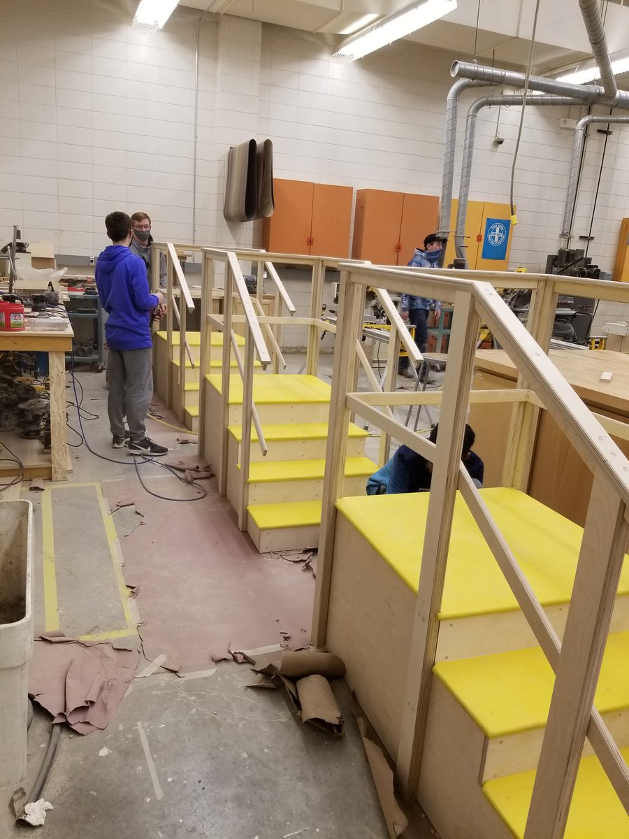 Step trainers requested by BPS Special Needs department and made by Mr. Steckler's Carpentry class. Ready to be delivered #learnbps #nd_cte