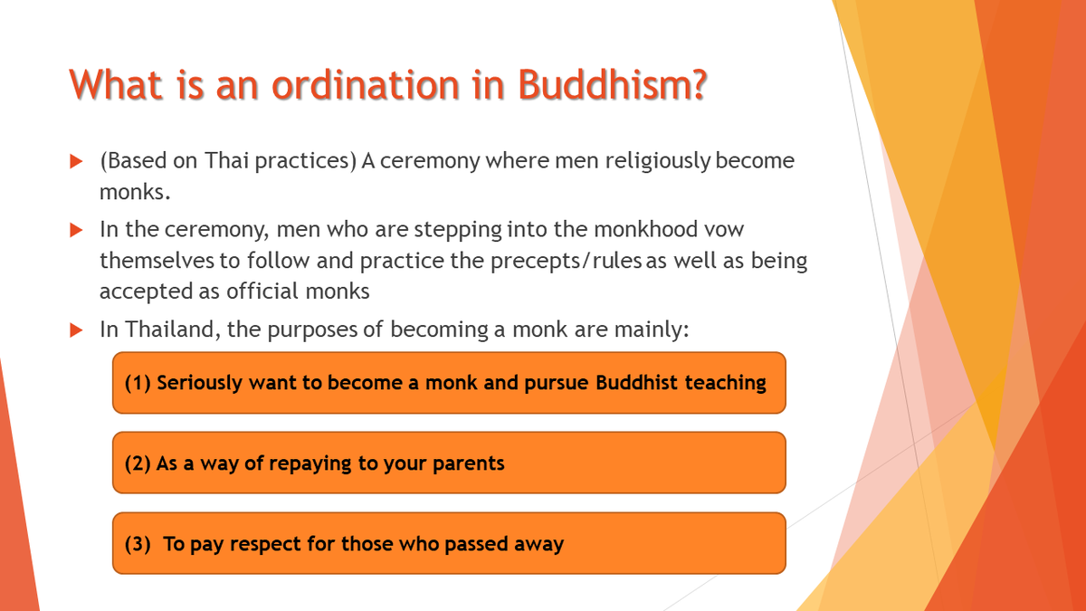 What is an ordination in Buddhism? #ThaiwithNet