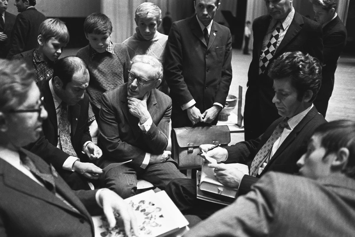 Douglas Griffin on X: Boris Spassky and Mikhail Tal, pictured at