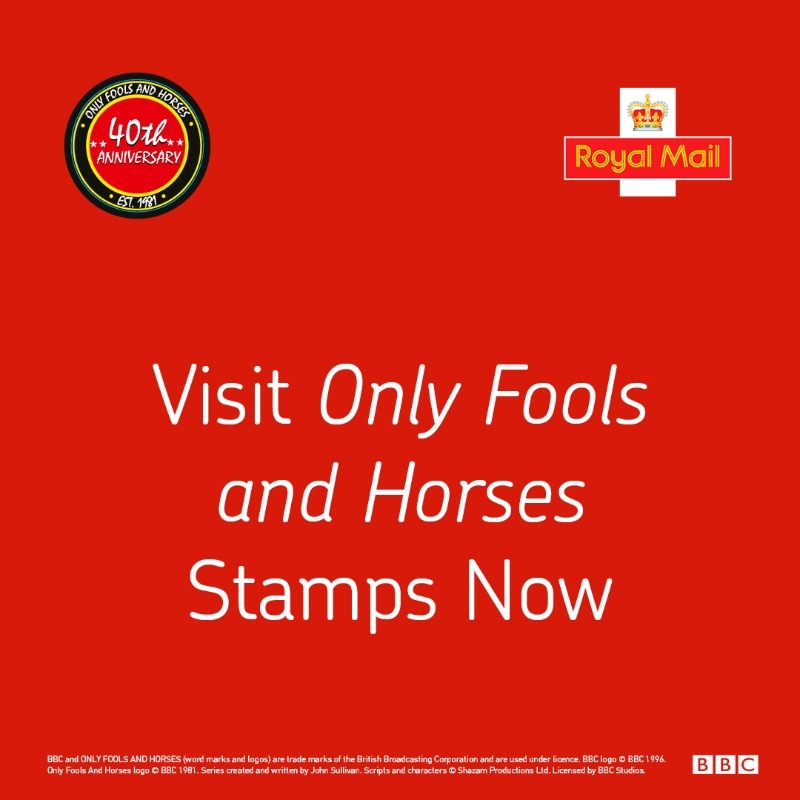 RoyalMailStamps's tweet photo. Celebrate 40 years of Only Fools and Horses with cushty stamps and souvenirs recalling iconic scenes and classic one-liners.