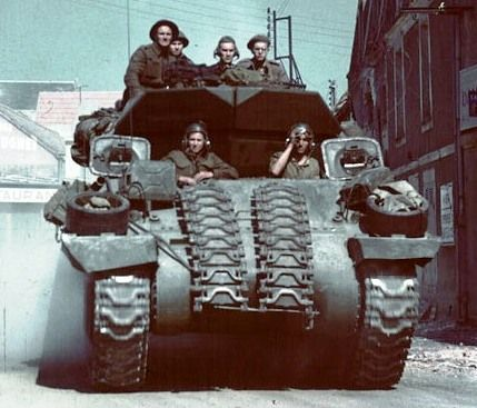 The SP Battery would usually send a troop to support a Tank Squadron, which suddenly means the Churchills have an additional four M10 17 Pounders advancing behind them - ready to be directed against armour. Much more AT and HE firepower than an Armoured Squadron. /16