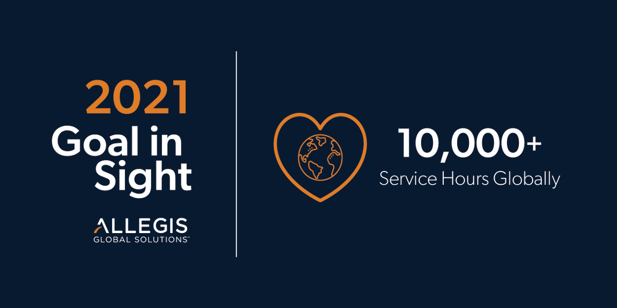 14chad's tweet photo. Amid all the challenges and uncertainty 2020 brought, I’m extremely proud of the unwavering commitment of our @AllegisGlobal team members in serving their communities. And this year, we’re setting an ambitious goal: 10,000 service hours globally. #AGScares #csr #volunteer https://t.co/GfVunGxrcO