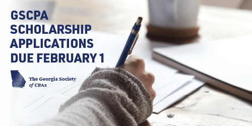GSCPAStudents's tweet photo. Last chance! GSCPA scholarship applications are due this Monday, February 1. Don't forget to make sure you've submitted your transcripts, essay, and answered all application questions! Apply today: https://t.co/8VOdj4I7pl https://t.co/kOJQFfadhT