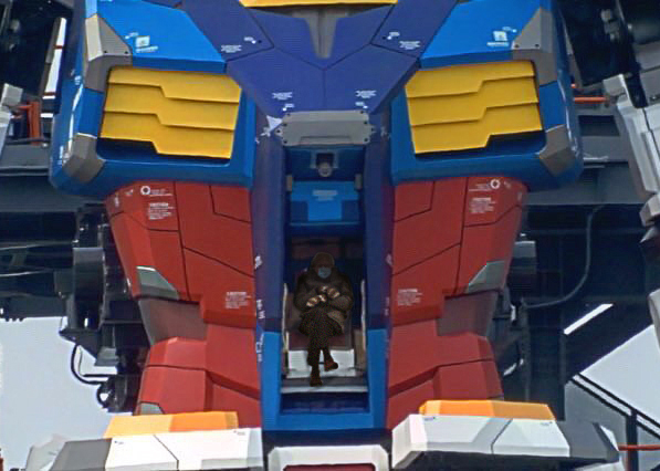 HyattPan's tweet photo. #SitWithBernie in #Gundam #GundamFactory #Yokohama #Cockpit #FeelTheBern #Berniememe #Berniememes #RX78 https://t.co/Rif3WGdKa7