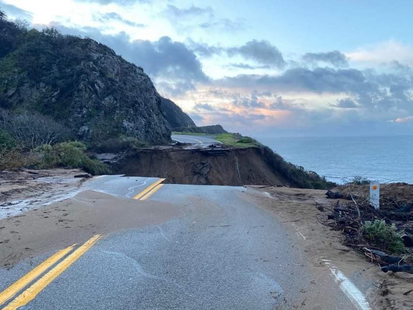 As of 7 am, photo by Heath Johnston, Rat Creek, MM 30”