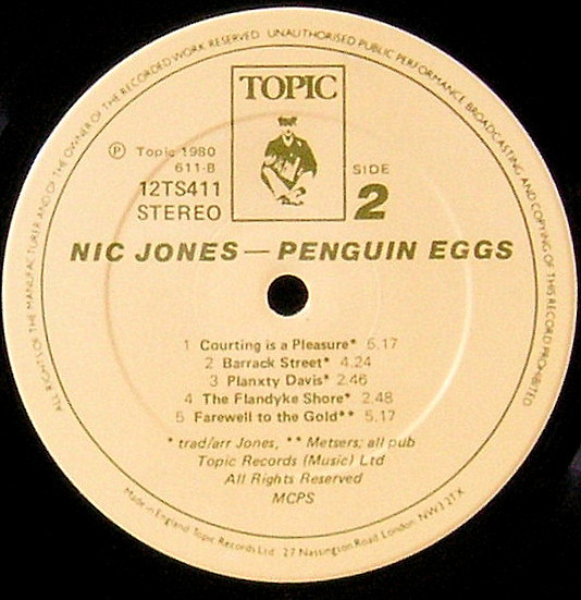 The album received critical acclaim, and Melody Maker named it their "Folk Album of the Year," as did Folk Roots.Bruce Eder of AllMusic named Penguin Eggs an "Album Pick" and called it Jones' magnum opus. He wrote that the album "stands in a virtual class by itself...
