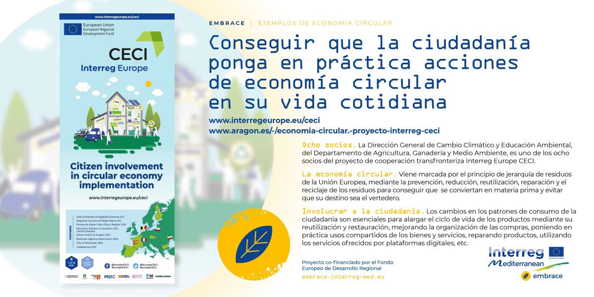 StrategProjects's tweet image. El proyecto @embraceIntMed, finalizado en diciembre de 2020, nos sigue brindando ejemplos de #economíacircular, #ciudadanía, #sostenibilidad como el del proyecto @EuropeCECI en el que participa la D.G. de Cambio Climático y Educación Ambiental @CCyEAAragon del @GobAragon